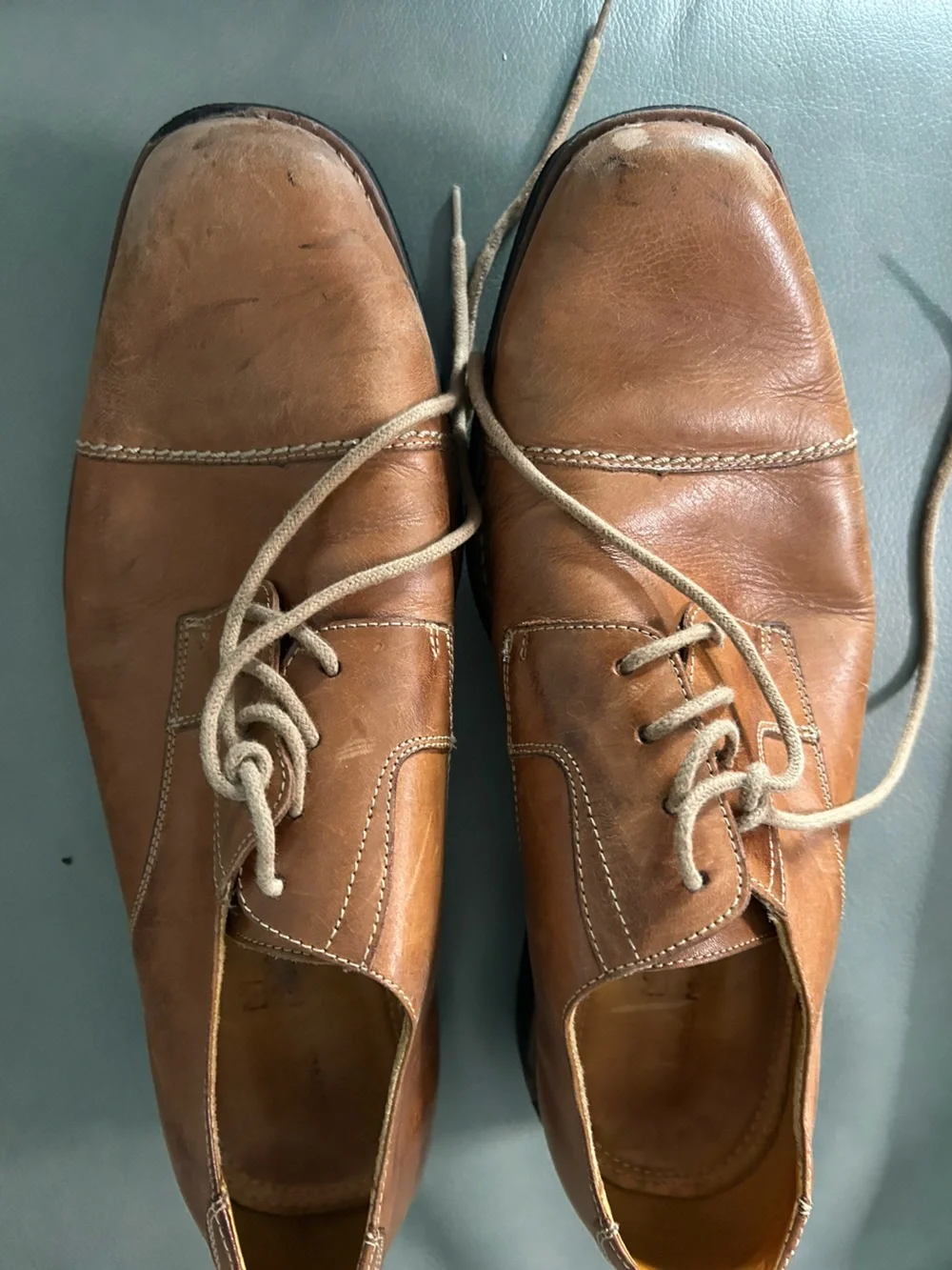 Sandro Moscoloni  Men's Classic Brown Leather Lace-Up Dress Shoes